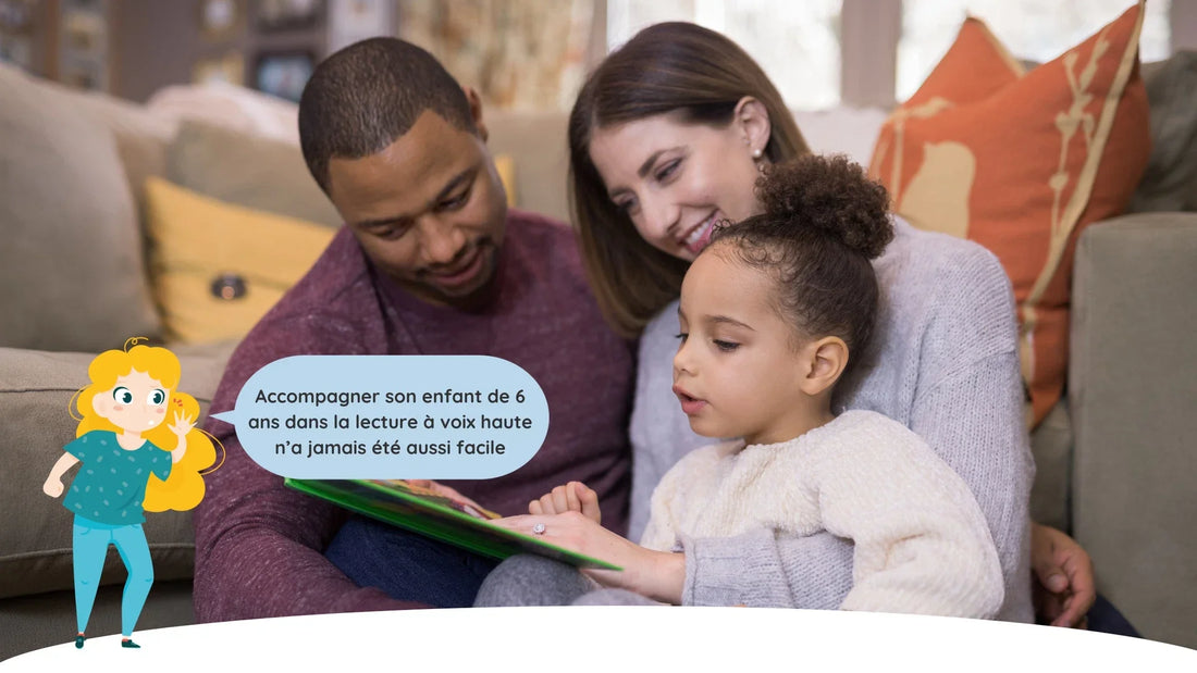 Parents qui aident leur enfant à apprendre à lire