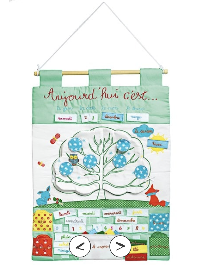 Calendrier en tissu pour enfant de 4 ans